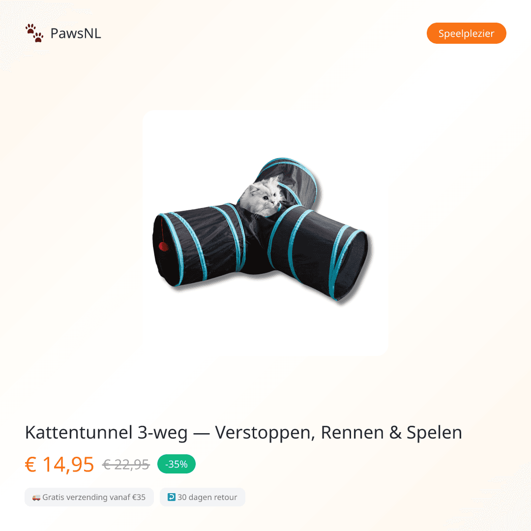 3-Way Cat Tunnel — Hide, Run & Play